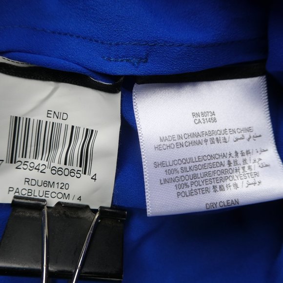 SiLK BCBGMaxAzria Strapless Asymmetrical Dress Enid Fringe Patchwork Boning 4 - Picture 11 of 11